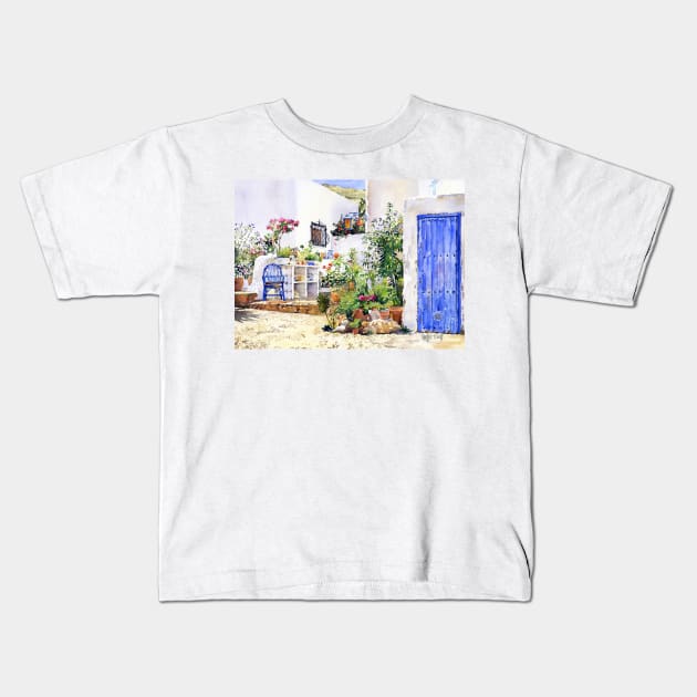 An Andalucian Patio Kids T-Shirt by margaretmerry